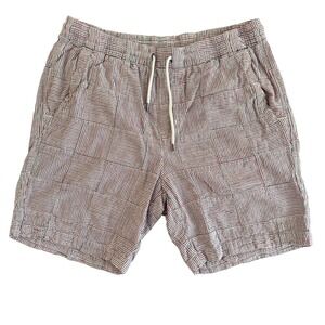 Island‎ Republic 32x7 Red Blue Striped Patchwork Drawstring Waist Men's Shorts
